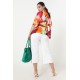 CHEMISE IMPRIMÉE SATINÉ EFFET KIMONO "JMP"